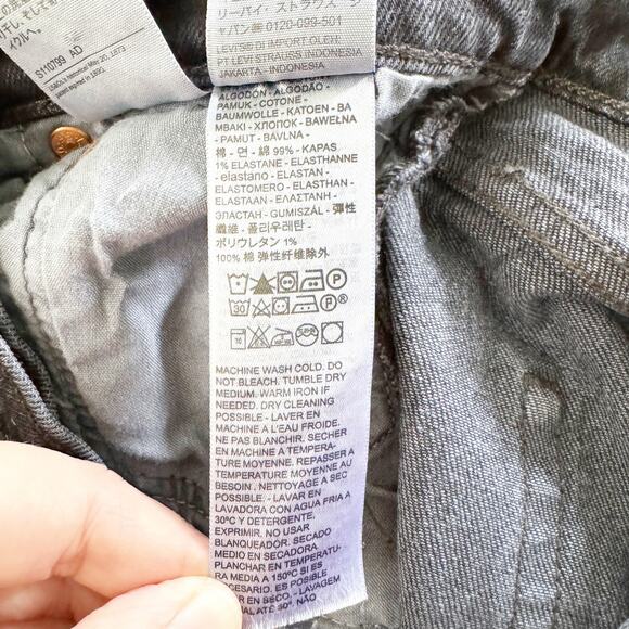 Levi’s Premium Ribcage Straight Ankle Jeans Button Fly Faded Black 29 x 27 BIG E - Picture 11 of 14